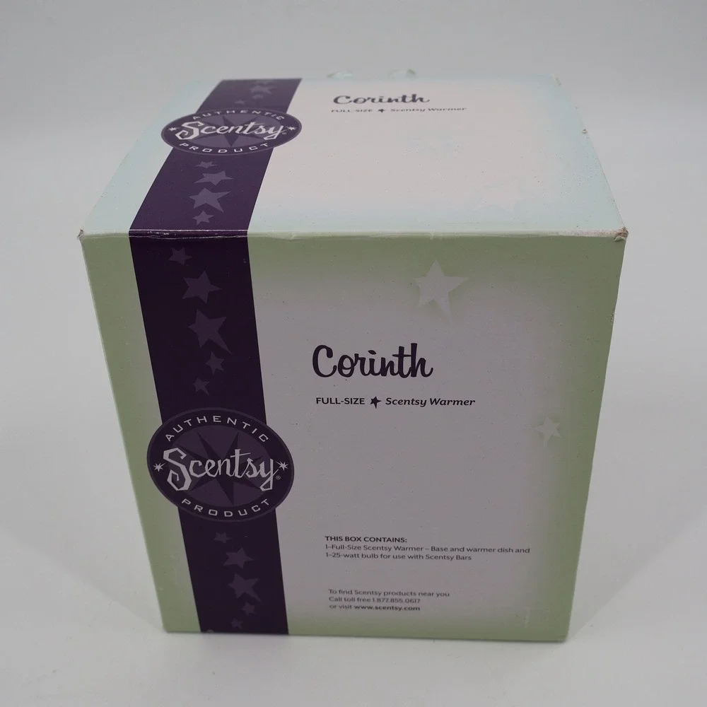 Scentsy Corinth Wax Warmer Full Size Charcoal Bronze Embossed Leaf NIB‎